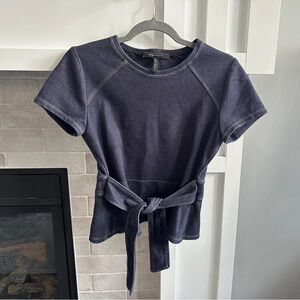 Bcbgmaxazria “Darrel” denim pattern blouse | size Small